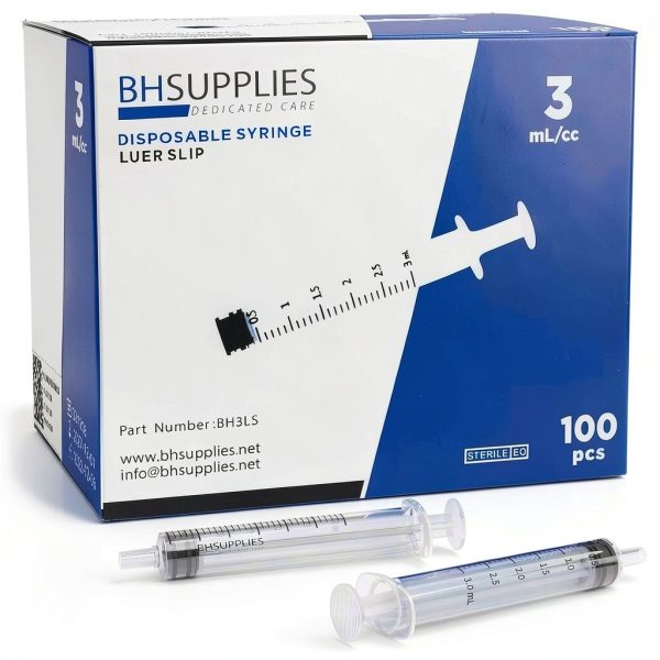 BH Supplies Luer Slip Sterile Syringes 3ml Medical Grade-0