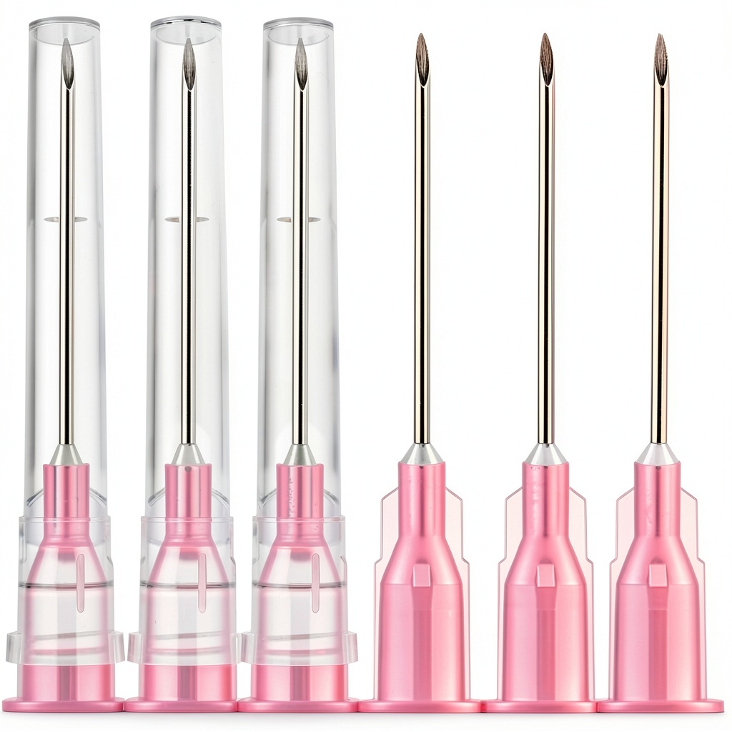 Jiayoushot lab needles with Luer lock design on a laboratory bench