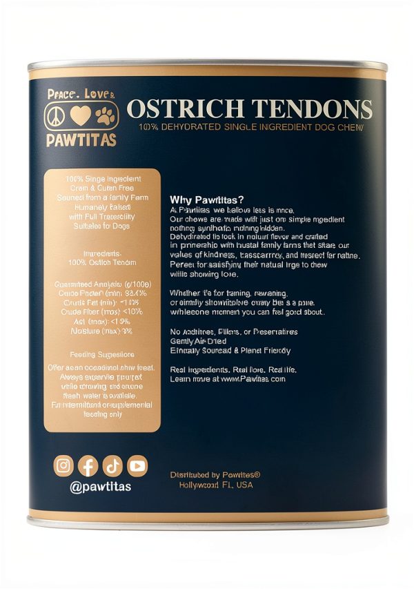 Pawtitas Ostrich Chew Natural Dehydrated Dog Treat-3