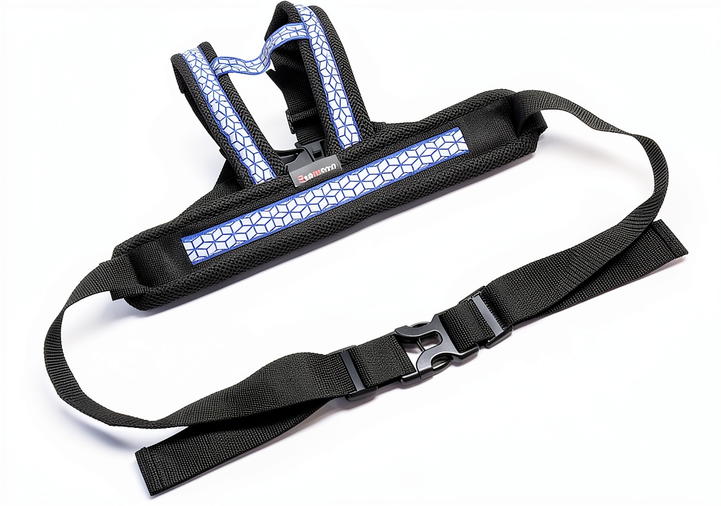 Rider securing FOYTOKI safety harness on a motorcycle