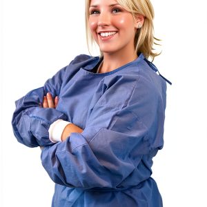 Disposable Isolation Gown 5 Pack Knit Cuffs Elite Medical-0