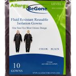 Reusable Isolation Gowns Allergy Be Gone Fluid-Resistant Black 10-Pack-0