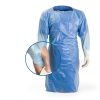 Isolation Gown Dynarex 2140 CPE Thumb Loop Blue Universal Pack of 75-2